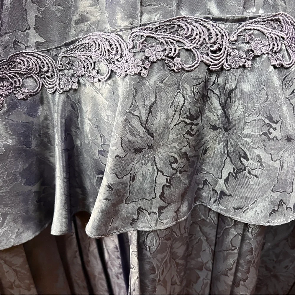 VINTAGE SAMANTHA BLACK Drop waist Dress. 80’s, 90’s. Size 14. Blue polyester - Picture 5 of 9